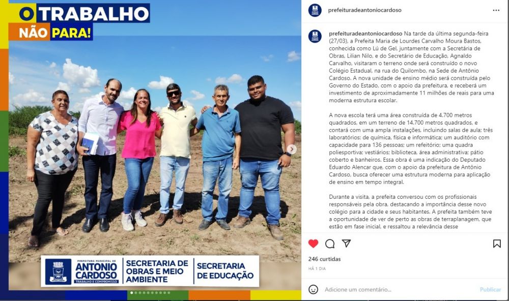 Foto: Retirada do Instagram 