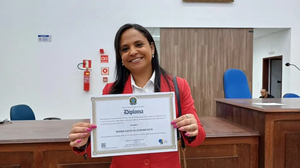 Vereadora Regininha de Zé Luiz é diplomada para o terceiro mandato e fala sobre desafios e presidência da Câmara