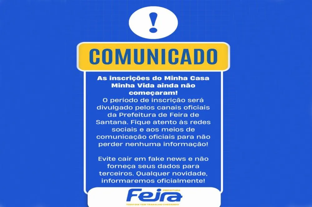 Prefeitura alerta para falsas informações sobre inscrições no Minha Casa Minha Vida