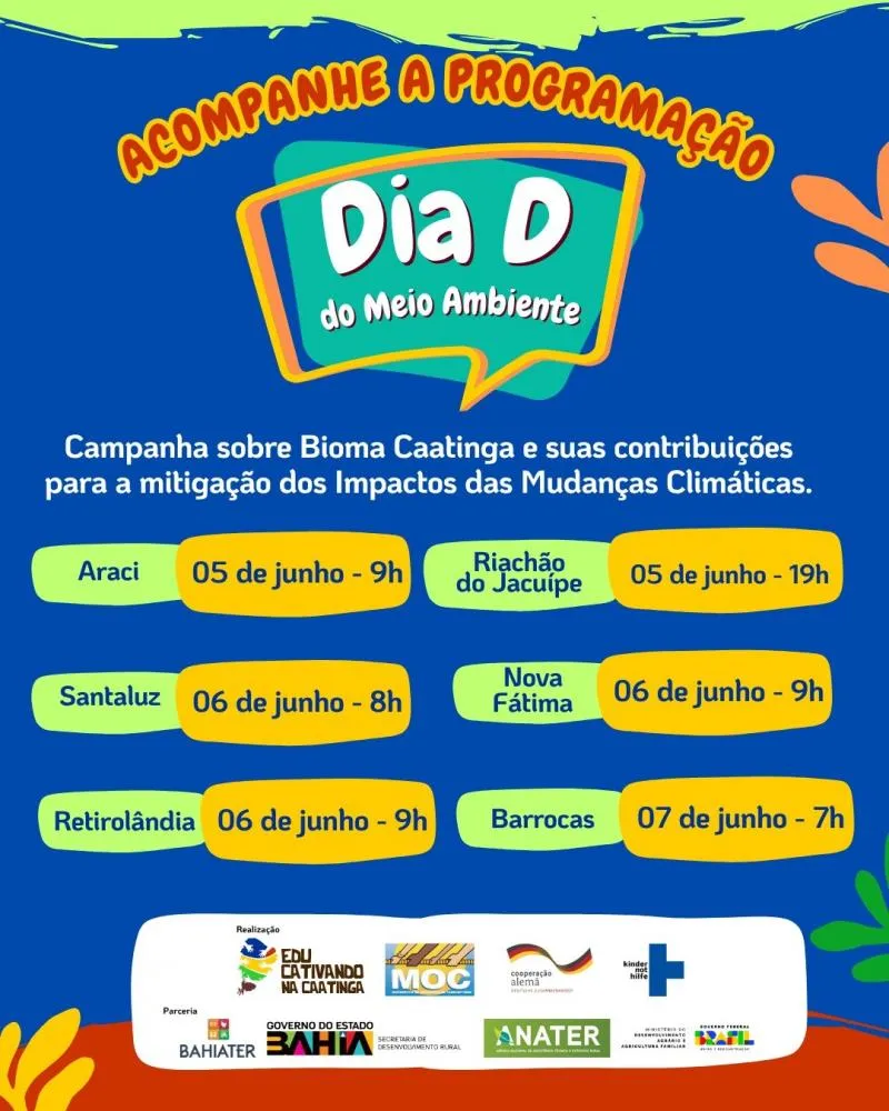 Região do Sisal e Bacia do Jacuípe promovem Dia D em defesa da Caatinga e do Meio Ambiente