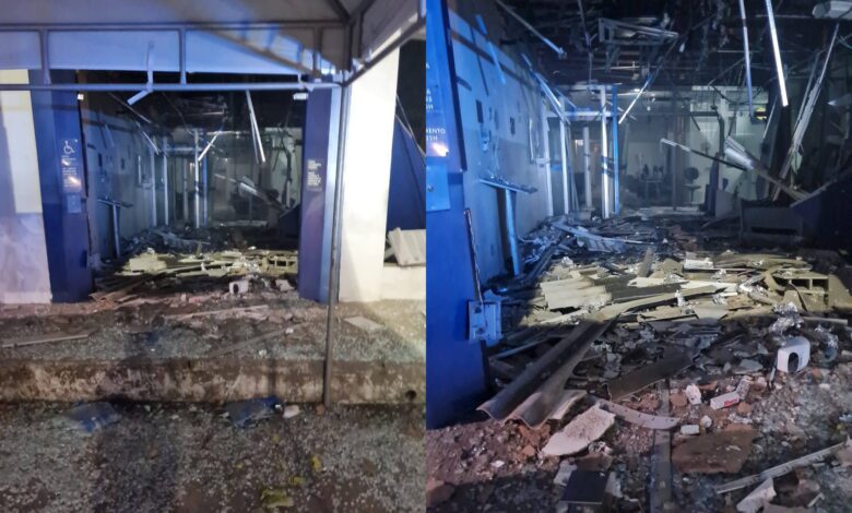 Quadrilha explode agência da caixa em Amélia Rodrigues 