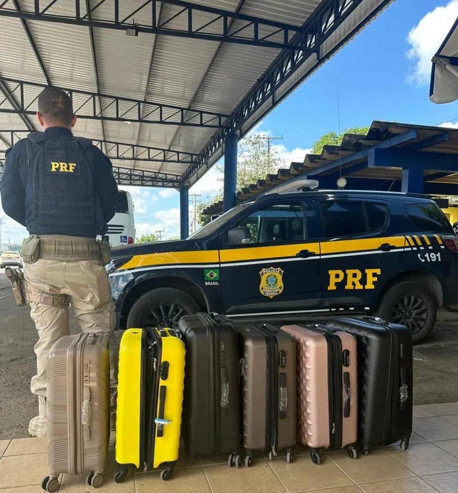 PRF apreende mais de 70 kg de maconha em ônibus na BR-116, em Feira de Santana