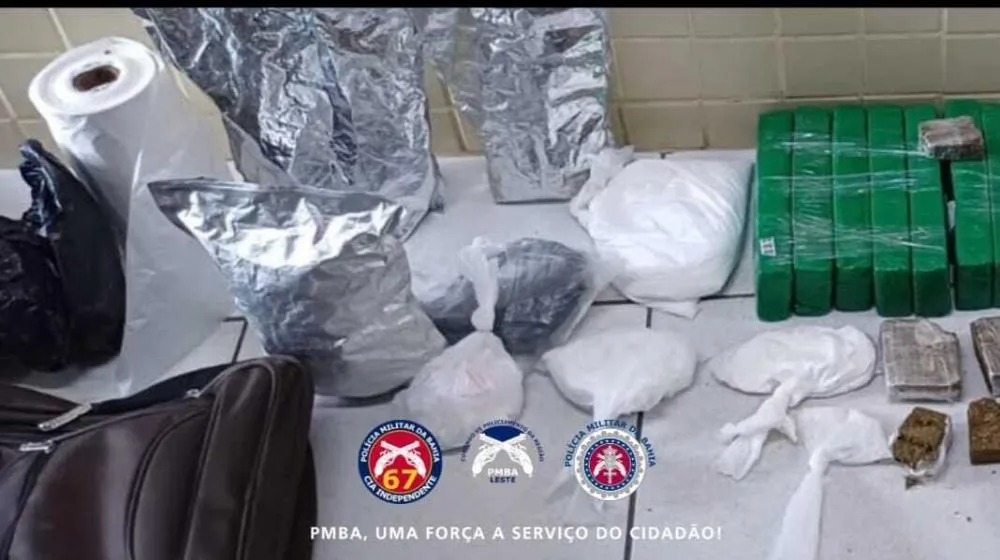 67 apreende droga e conduz suspeito no Tomba