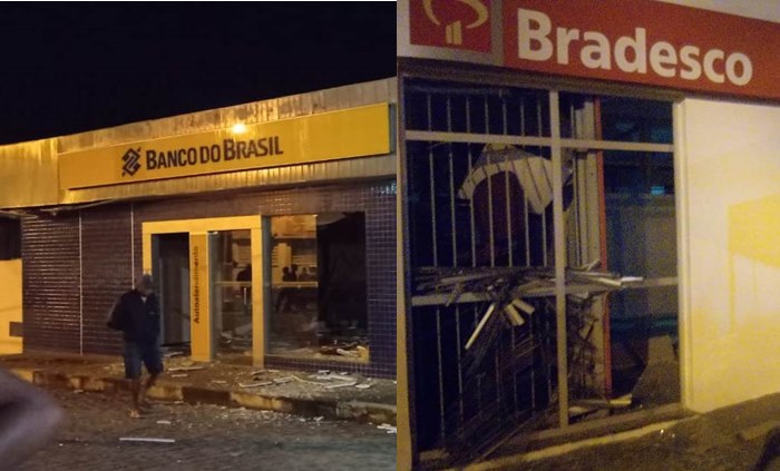 Bandidos explodem agências do Bando do Brasil e Bradesco de Crisópolis