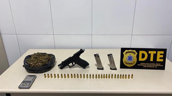 Suspeito de duplo homicídio é preso com droga e arma no Caseb