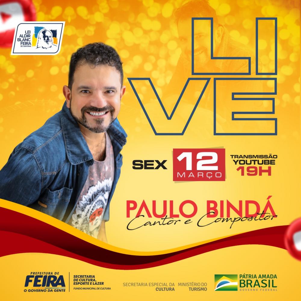 Paulo Bindá apresenta grandes sucessos da Axé Music em live
