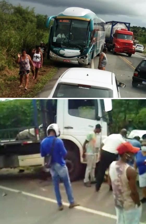 4 pessoas morrem em acidente envolvendo 3 veículos na Br 101