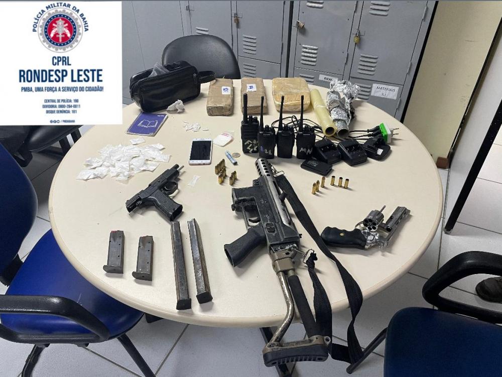 Apreensão de Armas de Fogo e Drogas com homens baleados no bairro Mangabeira