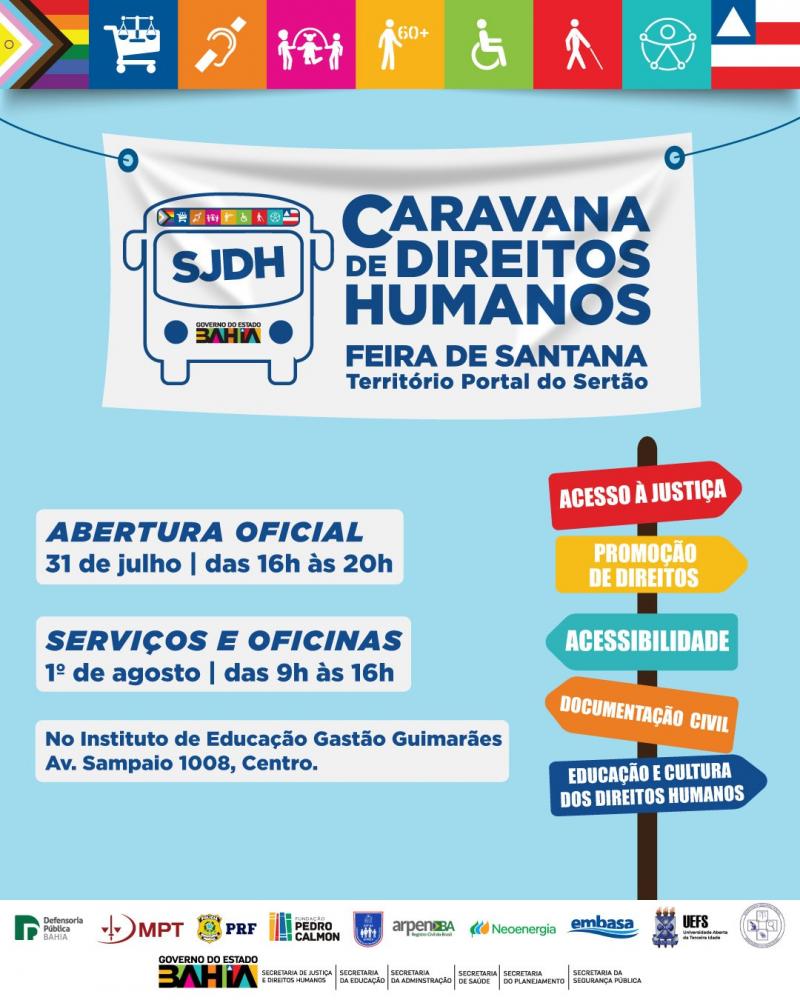 Caravana de Direitos Humanos chega a Feira de Santana com documentação civil, oferta de diversos serviços e formação em Direitos Humanos