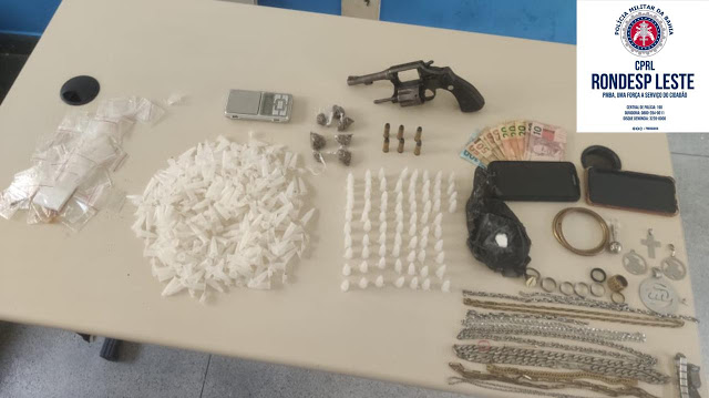 Rondesp Leste apreende drogas e arma de fogo na Mangabeira