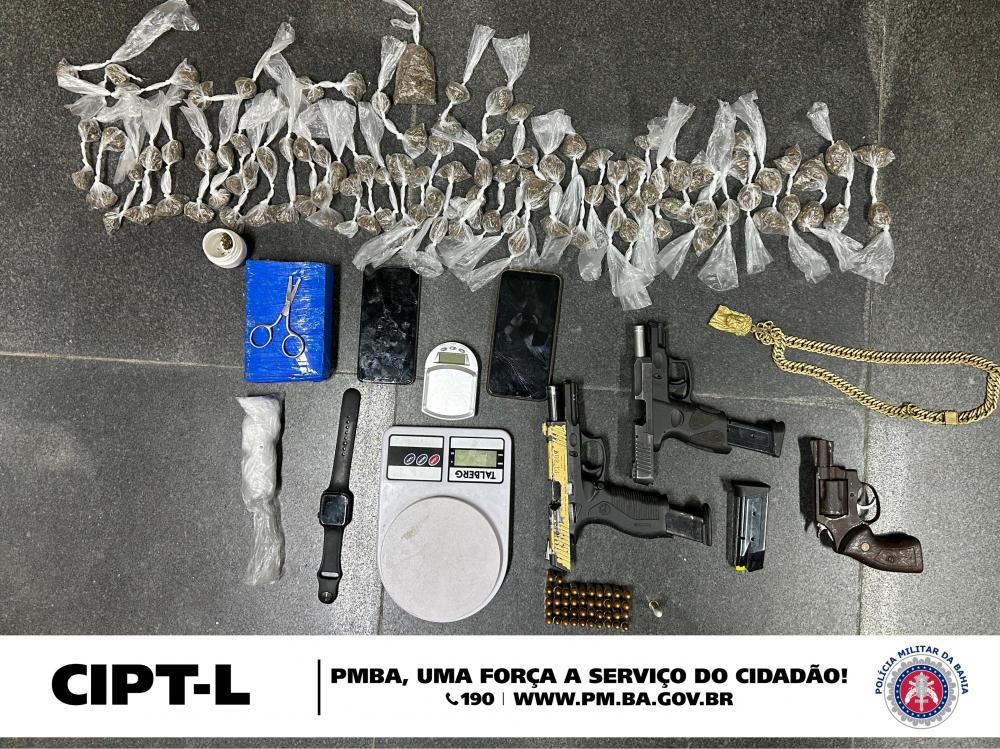 Rondesp Leste apreende 3 armas de fogo e drogas durante a Operação Visão Noturna