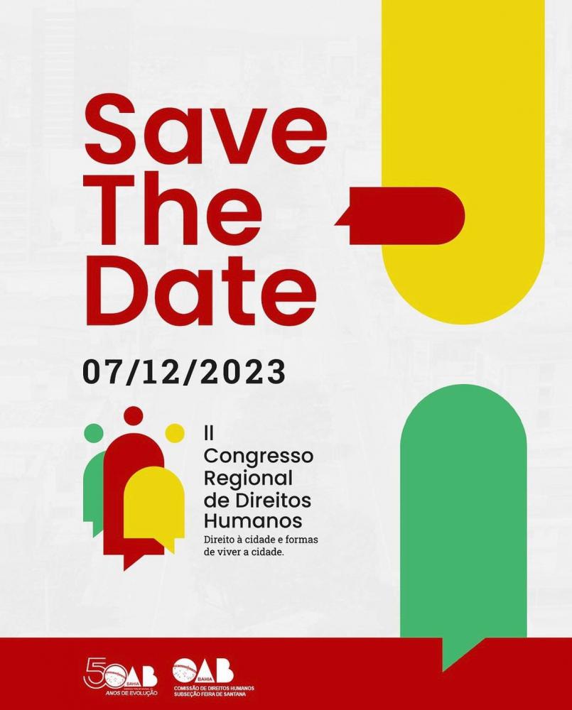 II Congresso Regional de Direitos Humanos será realizado dia 7 na OAB Feira
