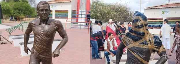 Moradores de Juazeiro cobram retirada de estátua de Daniel Alves