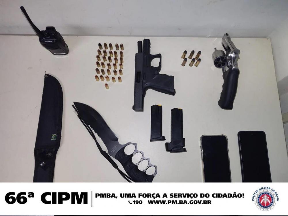 66ªCIPM efetua prisão por porte ilegal e apreende duas armas de fogo, no bairro Papagai