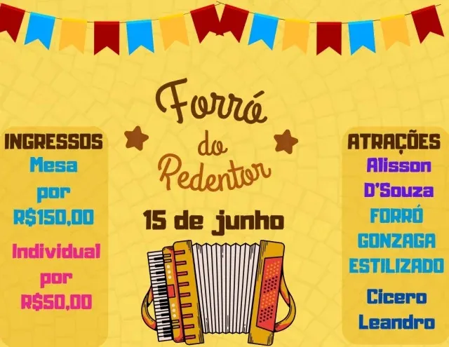 Forró da Igreja Cristo Redentor acontece neste sábado em Feira de Santana 