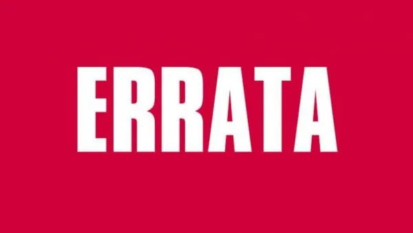 Errata: Processo Judicial em Segredo de Justiça