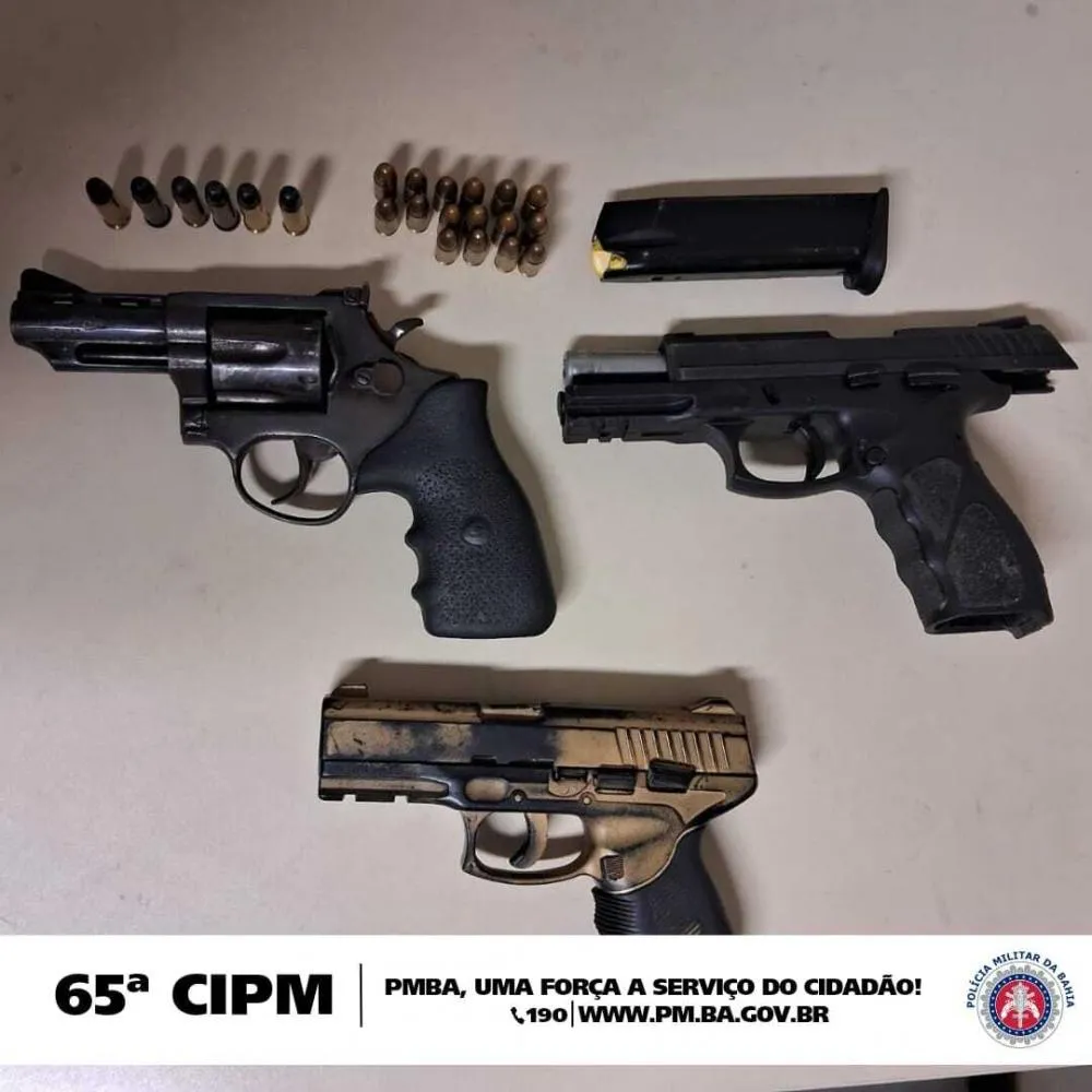Três armas de fogo apreendidas próximo ao Parque da Cidade