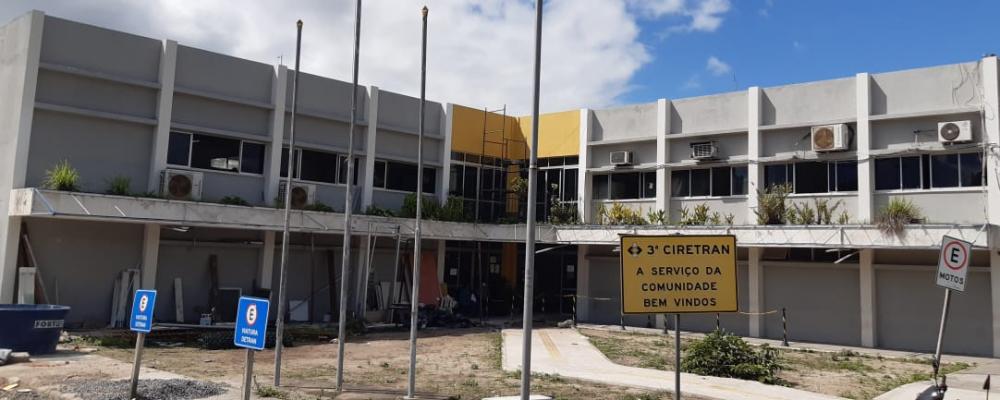 Reforma da 3ª Ciretran deve ser concluída em agosto.