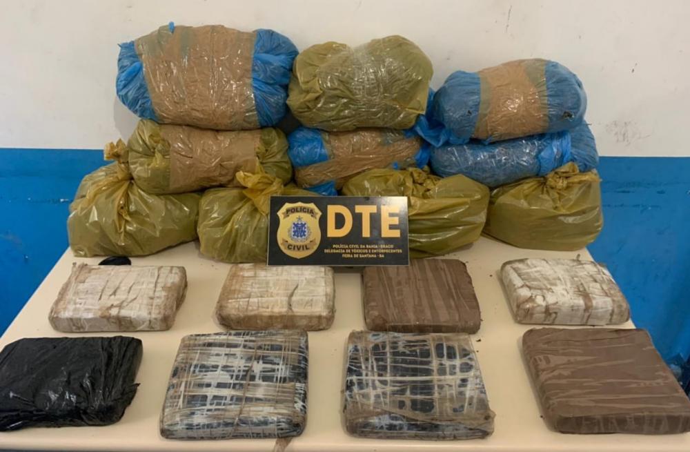 DTE apreende 18 quilos de maconha e dois suspeitos são presos.