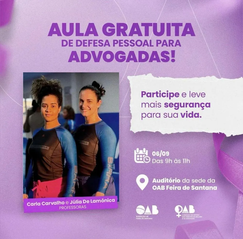  OAB Feira realizará II Aula de Defesa Pessoal para as advogadas da instituição 