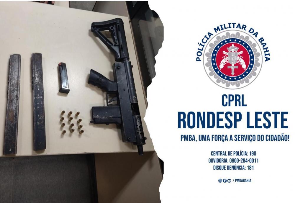 Sub- metralhadora, pistola e revolver são apreendidos pela PM em Feira.
