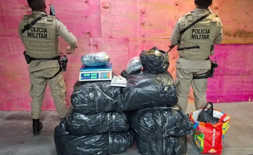 Polícia Militar apreende 100 kg de maconha em imóvel abandonado em Feira de Santana